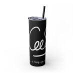 Skinny Tumbler White Abstract