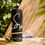 Skinny Tumbler White Abstract