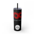 Skinny Tumbler Black Daisies