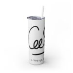 Skinny Tumbler White Abstract