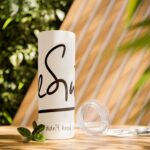 Skinny Tumbler White Abstract