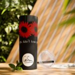 Skinny Tumbler Black Daisies