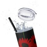 Skinny Tumbler Black Daisies