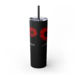 Skinny Tumbler Black Daisies