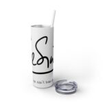 Skinny Tumbler White Abstract